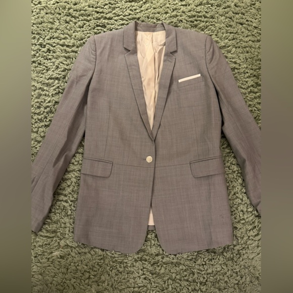 Women’s The Kooples Slim Fit Gray Wool Blazer Size 36 Small